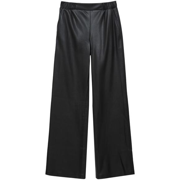 Anine Bing Koa Pant in Black Vegan Leather Size XS High Rise Wide Leg Chic Sexy - Picture 1 of 16
